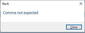 Error de coma inesperada por usar un guion