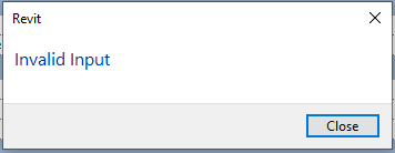 Error de entrada no válida